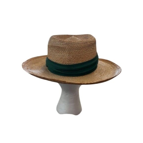 Masters Biltmore S/M Straw Hat With Green Band & Embroidered Logo - Picture 3 of 6